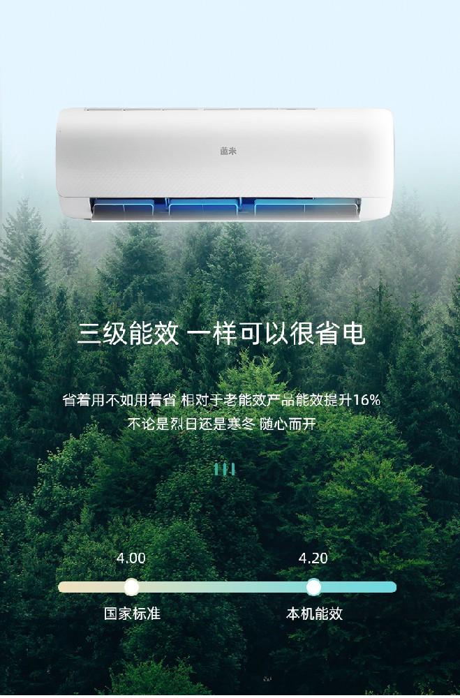 大1.5匹冷暖变频新3级蓝之雅系列KFR-35GW/LMBP-A3